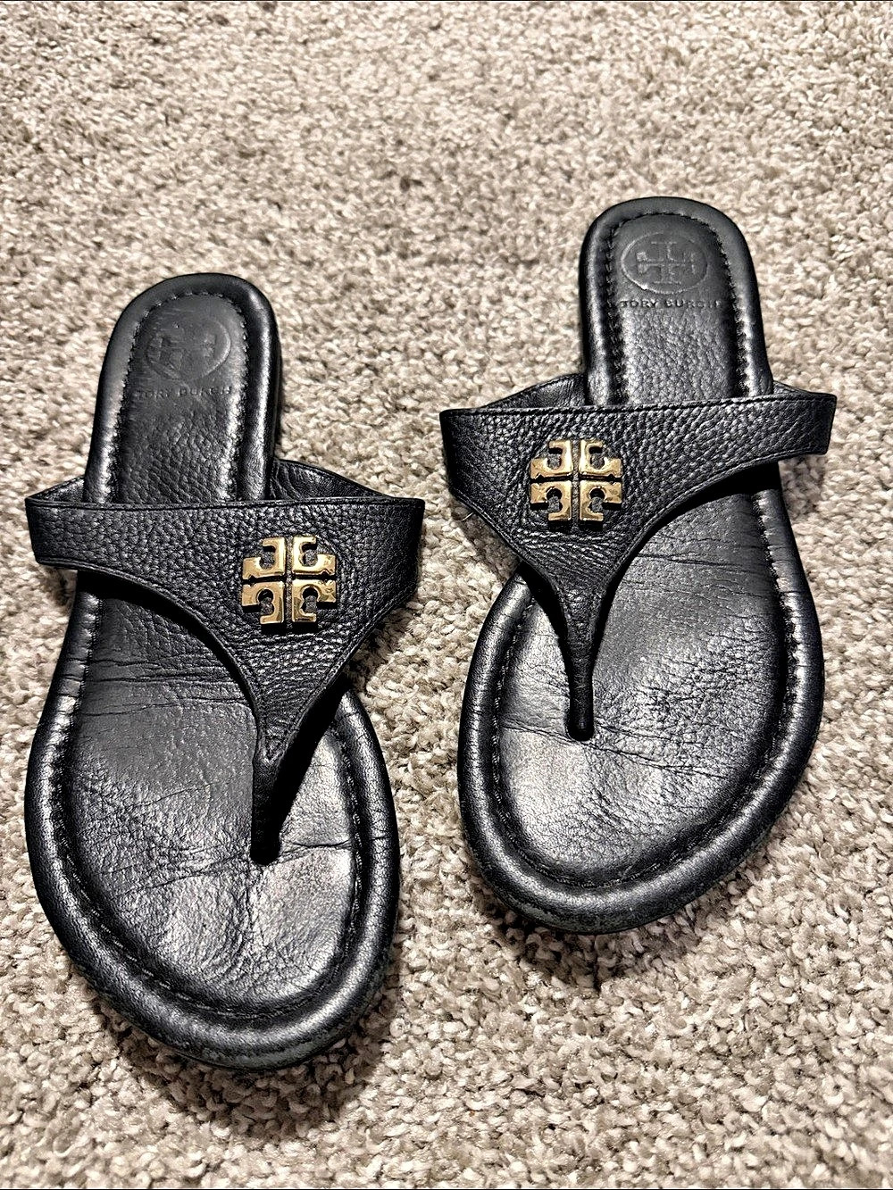 Tory Burch Miller Leather Thong Sandal Black